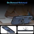 thumbnail image 2 of Designed for Samsung Galaxy A22 5G Case, Military Grade Protective Phone Case Rugged Hard PC + Soft TPU Cover with Enhanced Metal Ring Kickstand [Support Magnet Mount], Navyblue, 2 of 5