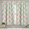 thumbnail image 2 of Ambesonne Geometric Valance & Curtain, Christmas Toned Shapes, 55"x30", Green White and Dark Pink, 2 of 7