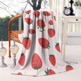 thumbnail image 2 of Red Strawberry Plants Fruit Blanket,Comfortable Soft Lamb Wool Throw Blanket,All Season,Warm Lightweight Blankets for Sofa Bed Couch Living Room Chair,60"x80", 2 of 4