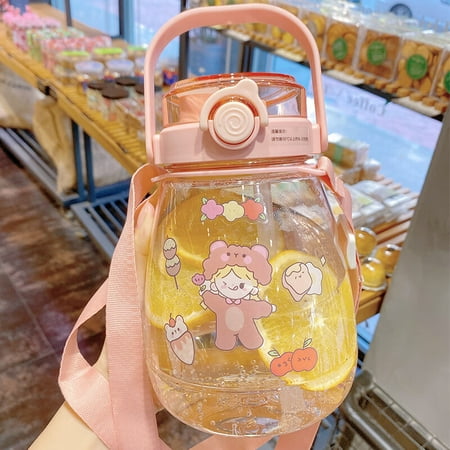 

Ostrifin Cute Girl Water Bottle High Capacity 1300Ml Anti-Fall Pp Eco-Friendly Drinkware