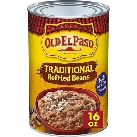 1x Old El Paso Traditional Canned Refried Beans, 1 Can, 16 oz