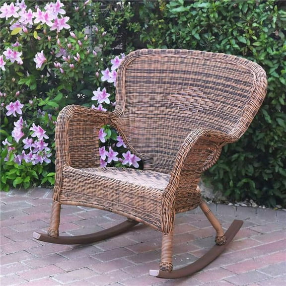 Jeco W00212-R Windsor Resin Wicker Rocker Chair, Honey