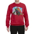 thumbnail image 2 of Wild Bobby Rainbow Painted Manatee Dean Russo Design Animal Lover Unisex Crewneck Sweatshirt, Red, 4X-Large, 2 of 6