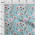 thumbnail image 1 of oneOone Cotton Poplin Twill Sky Blue Fabric Flower & Leaves Watercolor Sewing Material Print Fabric By The Yard 56 Inch Wide, 1 of 2