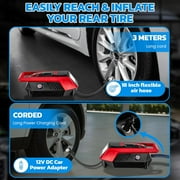 Bullseye Tire Inflator 150 PSI Portable Air Compressor Electric Pump For Car Auto LED Tire Pressure Gauge 12V DC