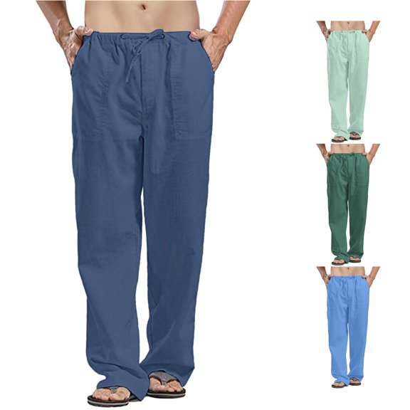 Hauaitttt Mens Casual Pants Spring and Autumn Mens and Casual Pants 4 Year Crease Pants Mens Scrub Pants with Pockets Long Training Pants Men Bedroom with Warm and Tote Boys Winter Clothes Size 6