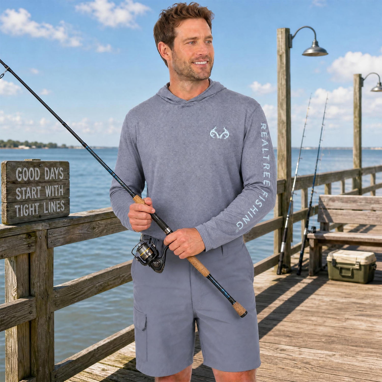 Men's Realtree Hybrid Fishing Shorts, Anchor Depth, XL