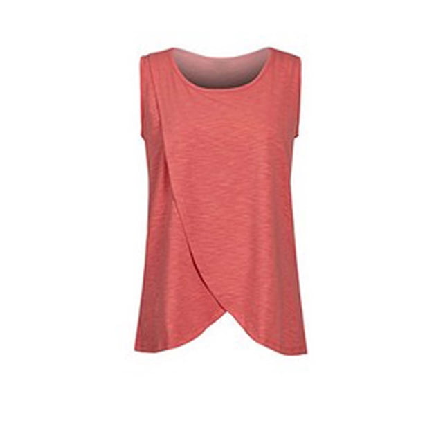 Blouse Sans Manches pour Femmes Maternité Allaitement Couleur Unie Col Rond Blouse d'Allaitement Sans Manches