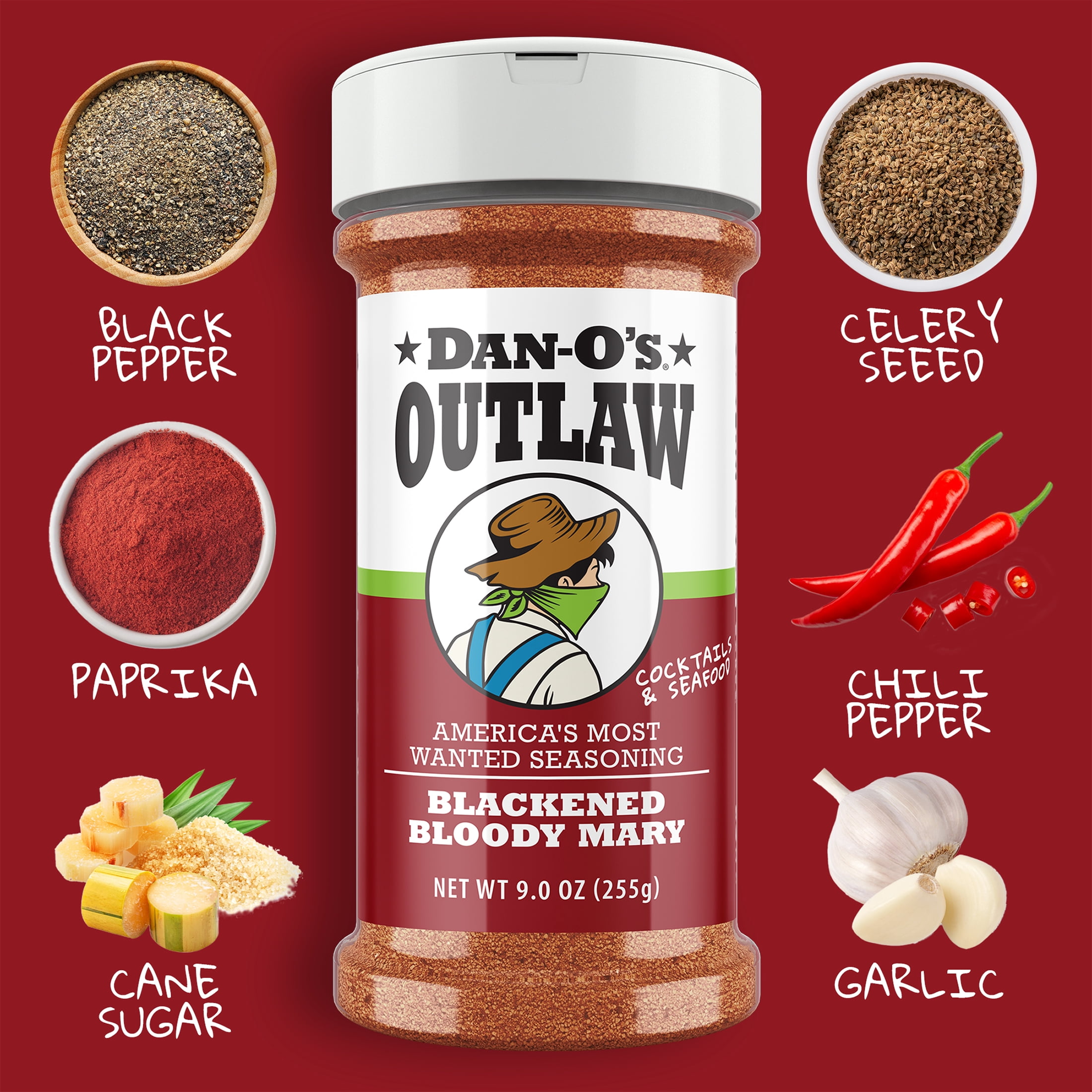Dan-O's Outlaw Blackened Bloody Mary - All purpose seasoning great for grilling or cocktails (9 oz)