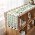 thumbnail image 6 of Table Runners 70 Inches Long Dress Scarves, Easter Farmhouse Coffee/Dining/Kitchen Table Decor, Holiday Table Runner, Spring Pastoral Gnomes Bunny Eggs Green Lattice 13x70 Inch, 6 of 9
