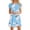 Sky Blue, variant on Women‘s Mini Dresses Summer Casual Ruffle Short Sleeve Cute Round Neck Flowy Dress With Pockets
