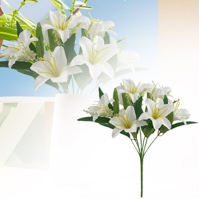 Binwennn Flower Storage Containers Realistic Flower Bouquet For Home Lifesize Floral Arrangements For Living Room Wedding And