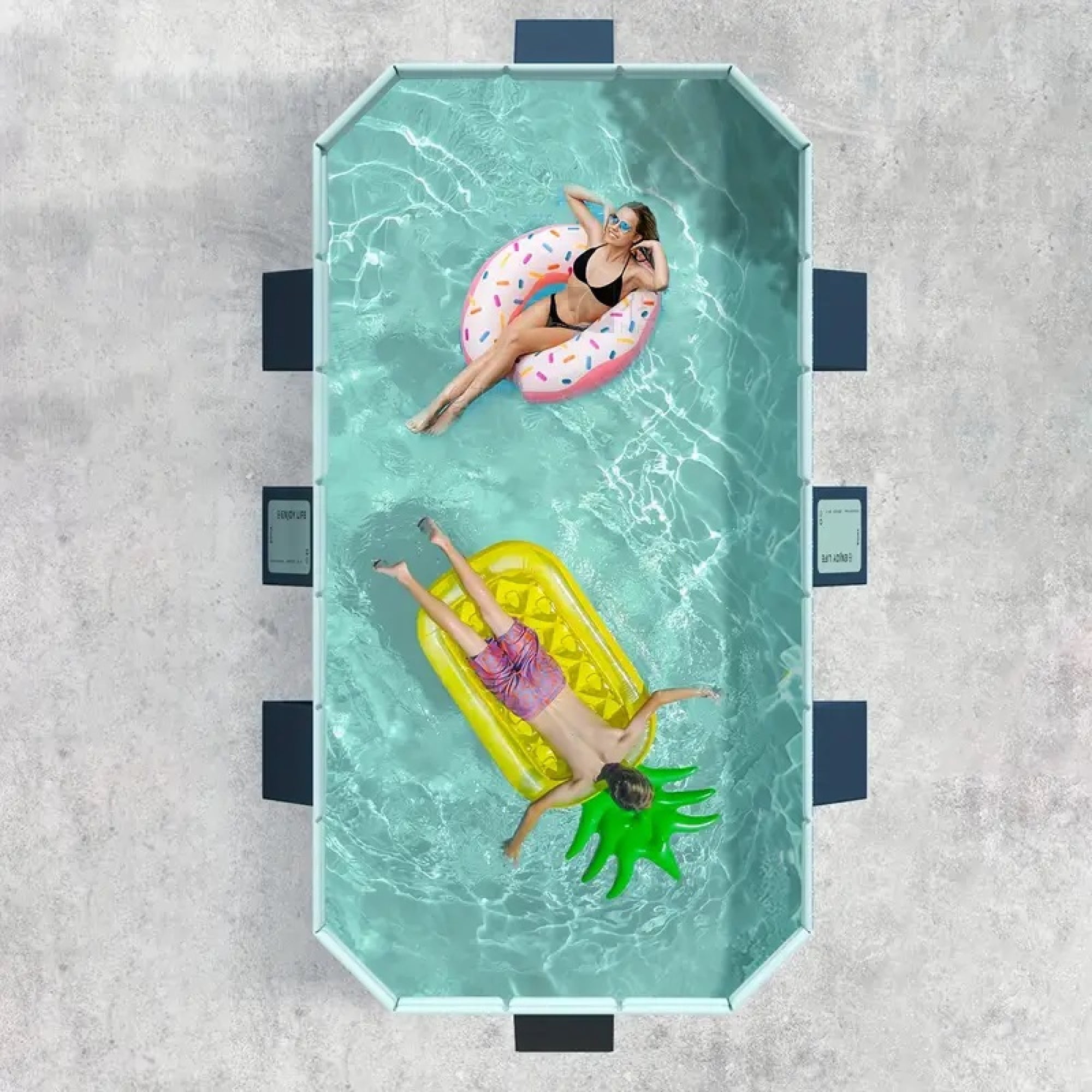 100 Inch Foldable Above Ground Swimming Pool 450GAL Non Inflatable PVC for Backyard