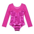 thumbnail image 4 of YONGHS Kids Girls Ballet Dance Shiny Metallic Gymnastics Leotard Figure Skating Dancewear Rose 10, 4 of 7