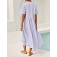 thumbnail image 2 of Vestido largo R.Vivimos de verano de algodón con cuello en V y cintura imperial para mujer, 2 of 6