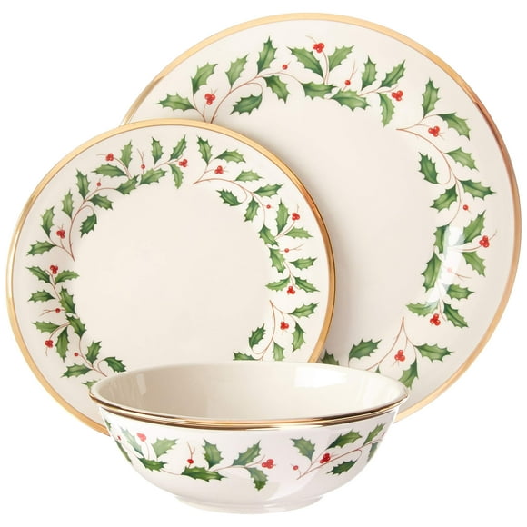 Set Set Set Set Lenox Holiday, 3 piezas, navideñas, rojo y verde