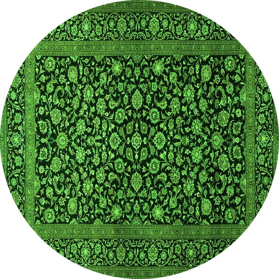 Ahgly Company Indoor Round Persian Green Traditional Area Rugs, 8' Round