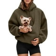 thumbnail image 2 of Pet Care Hoodie Fleece Petcare Hoodie Pet Carrier Hoodies Kangaroo Pouch Hoodies with Dog Cat Pouch For Women, 2 of 7