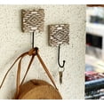 thumbnail image 2 of Set of 2 Decorative Wooden & Cast Iron Vintage Rustic Coat Hanger Wall Mounted Jacket Robe Towel Door Hook Rack Holder Rail For Hallway Living Room Entryway Bathroom Bedroom Home Decor Accents, 2 of 7