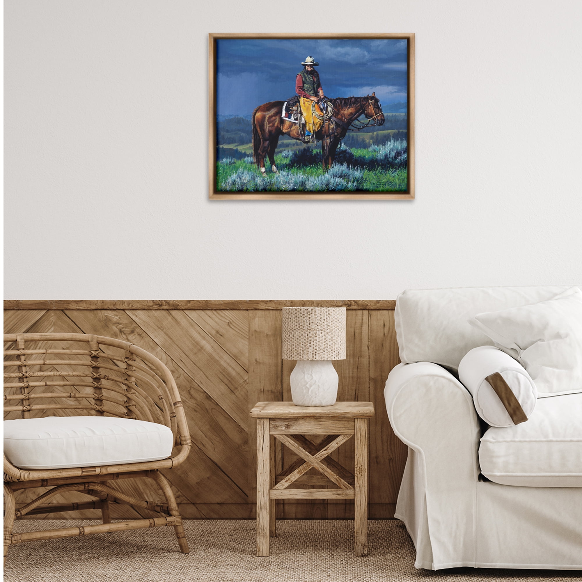 Stupell Industries Before The Storm Animals & Insects Painting Brown Floater Framed Canvas Art Print Wall Art, 31 x 25