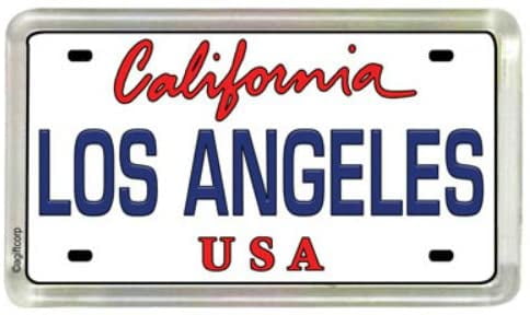 Los Angeles California License Plate Acrylic Small Fridge Souvenir Magnet 2x1.25 
