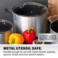 thumbnail image 2 of Granitestone 7 Quart Silver Nonstick Stock Pot with Lid Cookware, Oven & Dishwasher Safe, 2 of 6