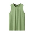 thumbnail image 5 of HOMADLES Tank Tops Men Stripe Print Regular Lightweight Shirt Crewneck Ice Silk Breathable Basice Tank for Men Outdoor Gym Sleeveless Tank Tops Army Green 5XL, 5 of 5