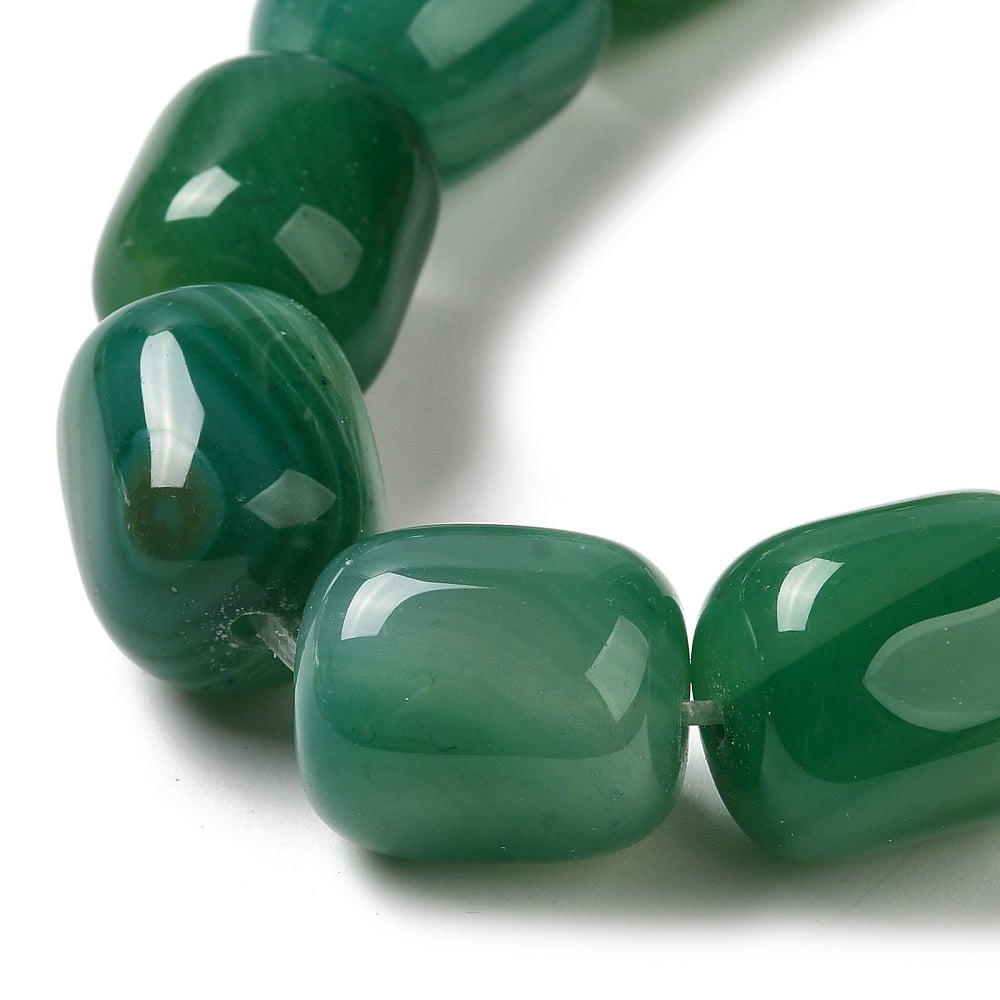 6 strand Natural Agate Beads Strands Dyed Heated Column Sea Green 15~16x11.5~13x11~13mm Hole: 1.6mm 12pcs/strand 7.17~7.28''(18.2~18.5cm)