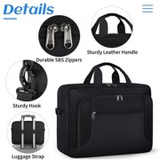 Laptop Bag 17.3 Inch Laptop Briefcase Large Waterproof Laptop Case for Men Women Business Office Work Computer Bag 17 Inch Adjustable Shoulder Messenger Bag,Black