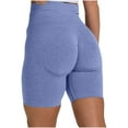 thumbnail image 2 of AXXD Yoga Shorts for Women,Yoga Shorts With Pockets for Women,Women Athletic Yoga Casual Stetch Shorts,Solid,High Waist Rise,Butt LiftingBlue,S (US:4), 2 of 7
