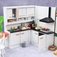 thumbnail image 2 of Set de cocina en miniatura con forma de casa de muñecas, color blanco, escala 1:12, 2 of 3