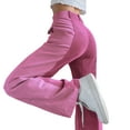 thumbnail image 3 of EYIIYE Pantalon Décontracté Taille Haute en Velours Côtelé Contrasté Patchwork pour Femmes, 3 of 7