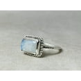 thumbnail image 5 of Heaven Crafts Moonstone Ring 925 Sterling Silver Rectangular Shape Gemstone Birthstone Ring For Her, 5 of 6