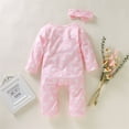 thumbnail image 4 of Baby Girl Onesies Baby Girl Boy Ruffle Polka Dot Footed Sleeper Romper Headband Clothes Outfits Set Clothes for Girls 0-3 Months, 4 of 7