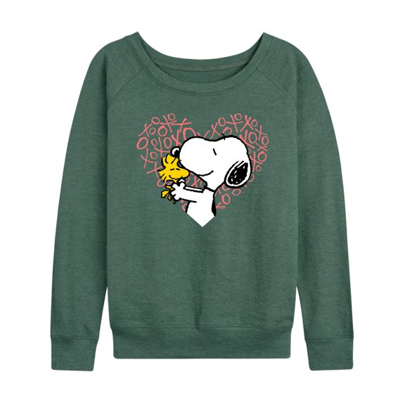 Peanuts - Snoopy Woodstock Xo Heart - Women's Lightweight French Terry Long Sleeve Shirt