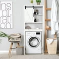 thumbnail image 3 of Over-the-Toilet Storage Cabinet, SYNGAR Home Bathroom Floor Standing Organizer with Double Doors and Storage Shelves, Space Saving Toilet Cabinet for Soaps, Shampoos, Body Wash, Towels, White, D4715, 3 of 9