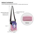 thumbnail image 6 of HELLHERO Rose Casual Travel and Double Zipper Polyester Adjustable Crossbody Bag Men, Women 4.33"x1.97"x7.09", 6 of 7