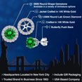 thumbnail image 2 of Gem Stone King 14K White Gold Green Created Emerald and White Lab Grown Diamond Removable Earrings Jackets for Women | 2.48 Cttw | Gemstone May Birthstone | Round 6MM, 2 of 6
