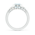 thumbnail image 2 of Angara Natural 1.5 Ct. Aquamarine with Diamond Vintage Inspired Ring in 14K White Gold for Women (Ring Size: 12), 2 of 9