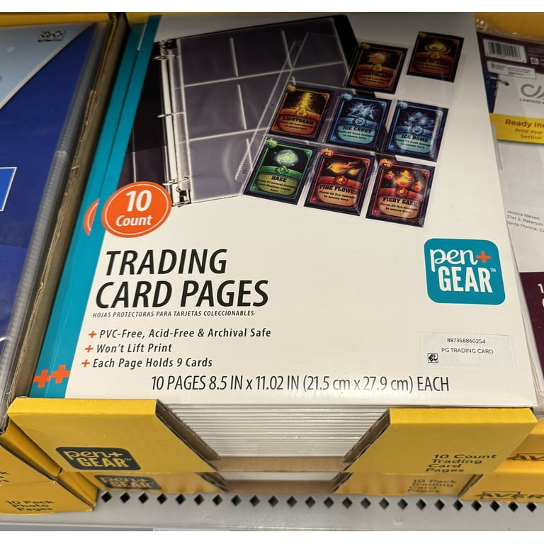 Pen + Gear 9-Pocket Protective Trading Card Pages, 8.5 in x