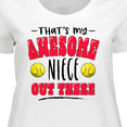 thumbnail image 4 of Inktastic That's My Awesome Niece out There with Softballs Women's Plus Size T-Shirt, 4 of 5