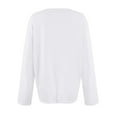 thumbnail image 6 of Basic T Shirts for Women Women's Fashion Solid Color Round Neck Long Sleeve T-shirt Casual Autumn Tops, 6 of 7