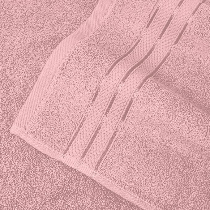 Elegant Comfort Turkish Cotton Hand Towel Set, 4-Pack, 16" x 28", Highly Absorbent - Soft Bathroom Towels, Dusty Rose