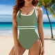 thumbnail image 1 of Bikini Mujer Traje de Baño Traje de Baño de Bikini Triangular Monocromático Para Mujer, Liso y Elegante, Para Playa, Piscina, Diseño Cómodo y Elegante., 1 of 3