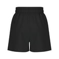 thumbnail image 6 of YUTK Cropped Linen Shorts Under $10 Children'S Summer Solid Color and Linen Ribbon Pocket Elastic Waist Sports and Leisure Shorts for Kids Black 13-14 Years, 6 of 8