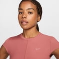 thumbnail image 3 of Nike One Fitted Rib Women's Dri-FIT Short-Sleeve Cropped Top Color: Armory Navy/White Size: S (4–6), 3 of 4