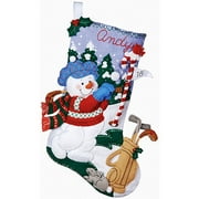 Golf Snowman Stocking Felt Applique Kit