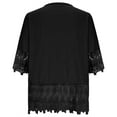 thumbnail image 5 of Clearance Clothes Under $5 YOTAMI Womens Tops Plus Size V-Neck Patchwork 3/4 Sleeve Shirts Fashion Embroidery Solid Color Lace Summer Blouses Black, 5 of 5