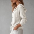 thumbnail image 7 of Axdhxbd Hollow Out Hooded Cardigan Sweater for Women Button Up Open Front Sweaters Loose Fit Lightweight Long Sleeve Crochet Sweaters 2XL, 7 of 7