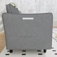 thumbnail image 4 of 74.27" Grey Loveseat Sofa, 2 Seater Couch, Mid Century Modern Small Space Sofa, Fabric Upholstery, Solid Wood Frame, Pocket Spring Seat for Apartment, Bedroom, Office, 4 of 9